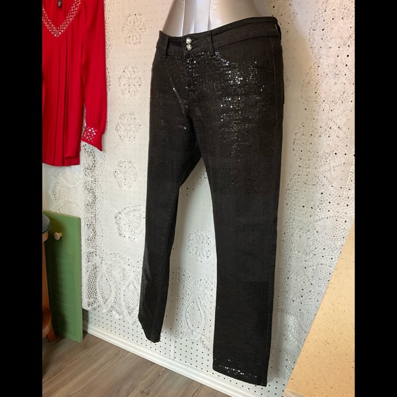 🎈Jane Doe Black Sequins Jeans Casual Cocktail Party SZ 15 SALE❗️ - Picture 5 of 16
